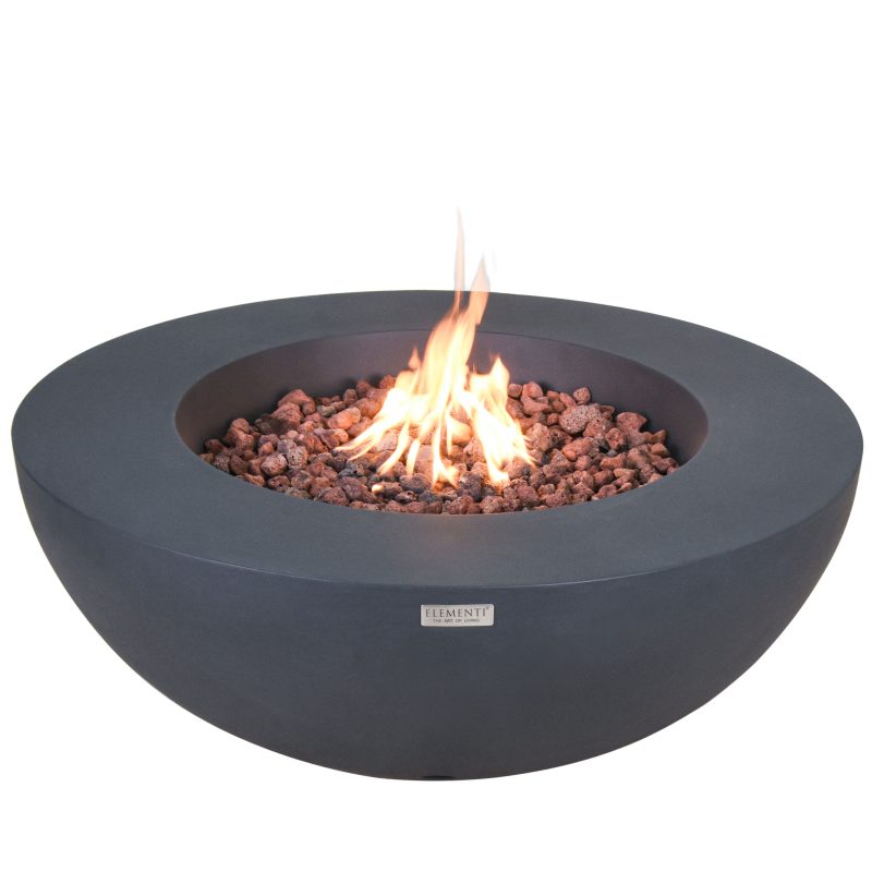 Lunar Bowl Propane Fire Table in Dark Gray