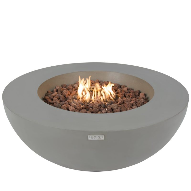 Lunar Bowl Propane Fire Table in Light Gray