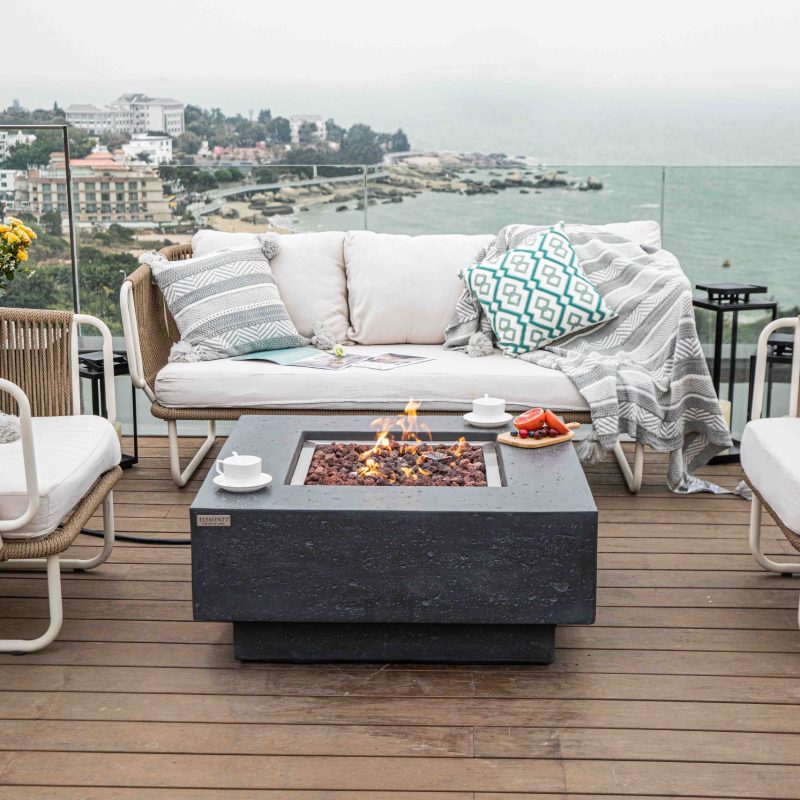 Manhattan Propane Fire Table in Dark Gray