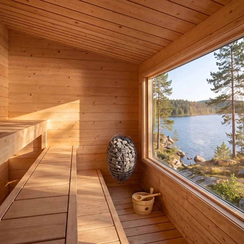 Canadian Timber Avalon Cedar Outdoor Sauna (3-4 Person) with Harvia 8kW Heater