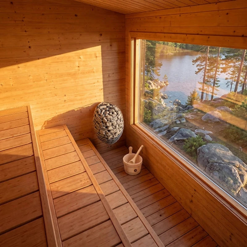 Canadian Timber Avalon Cedar Outdoor Sauna (3-4 Person) with Harvia 8kW Heater