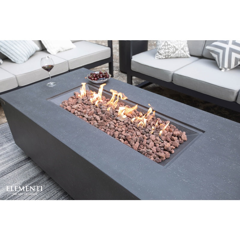 Andes Fire Table with Hidden Propane Tank in Dark Gray
