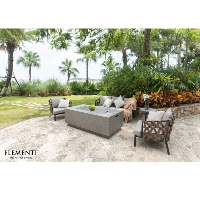 Andes Fire Table with Hidden Propane Tank in Light Gray