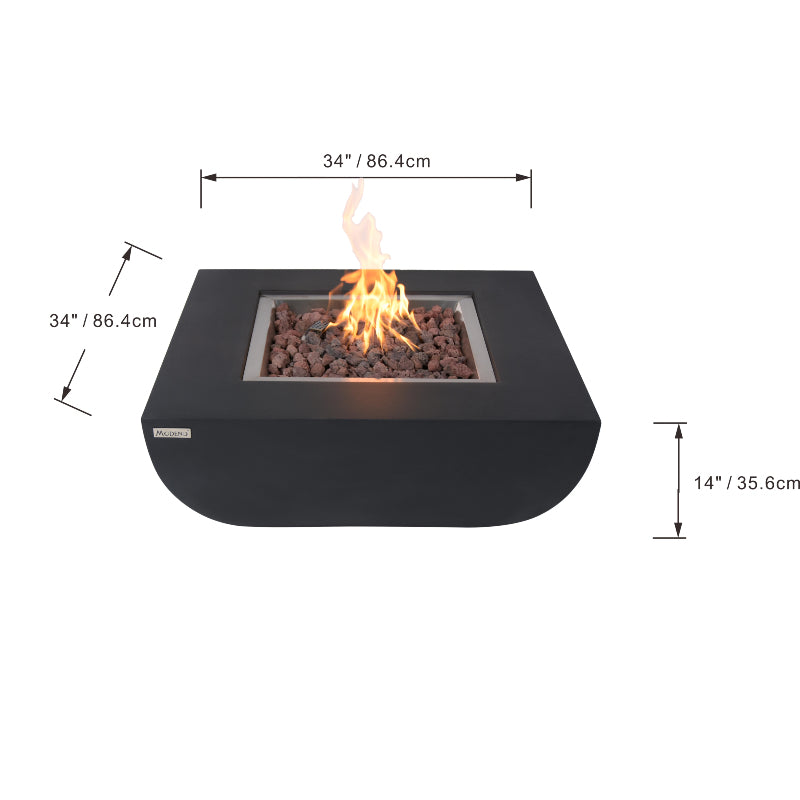 Aurora Propane Fire Table in Dark Gray