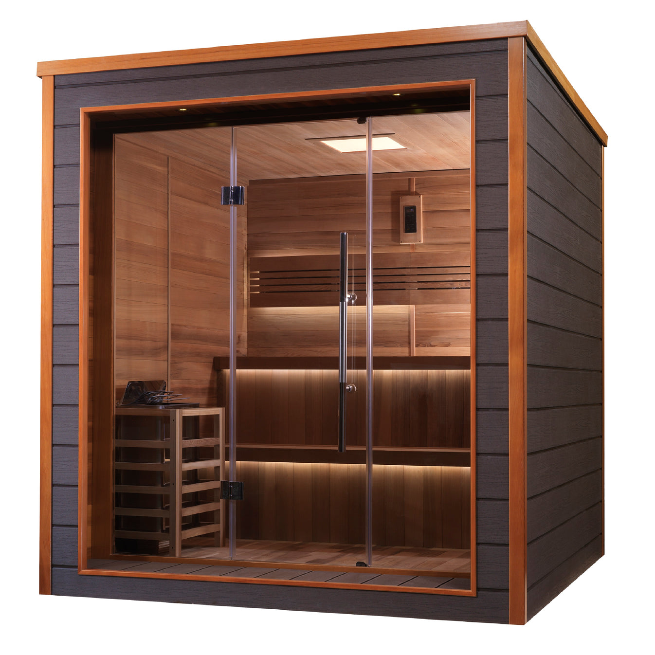 Bergen Cedar-Interior 6-Person Traditional Outdoor Modern Sauna