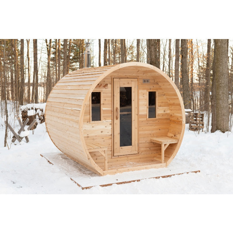 Canadian Timber Elation Cedar 2-4 Person Traditional Outdoor Barrel Sauna