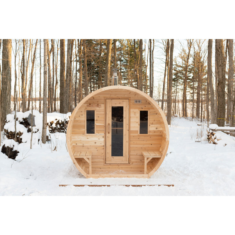 Canadian Timber Elation Cedar 2-4 Person Traditional Outdoor Barrel Sauna