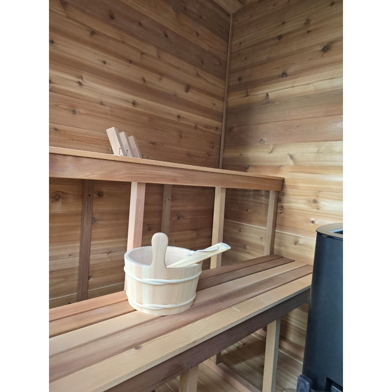 Canadian Timber Georgian Cedar Outdoor Cabin Sauna (3-4 Person) with Harvia 8kW Heater