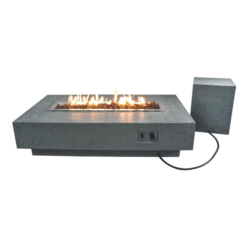 Hampton Propane Fire Table in Light Gray