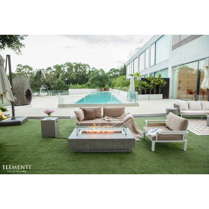 Hampton Propane Fire Table in Light Gray