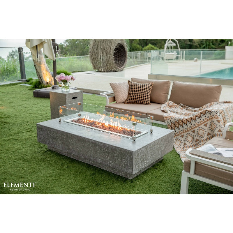 Hampton Propane Fire Table in Light Gray