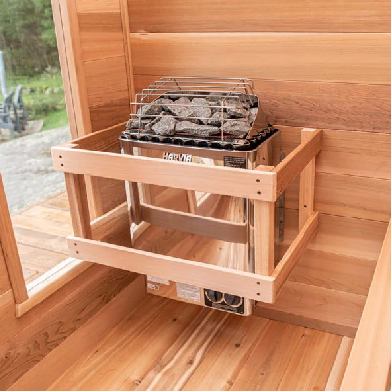 Canadian Timber Georgian Cedar Outdoor Cabin Sauna (3-4 Person) with Harvia 8kW Heater