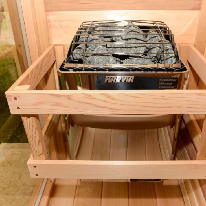 Canadian Timber Georgian Cedar Outdoor Cabin Sauna (3-4 Person) with Harvia 8kW Heater