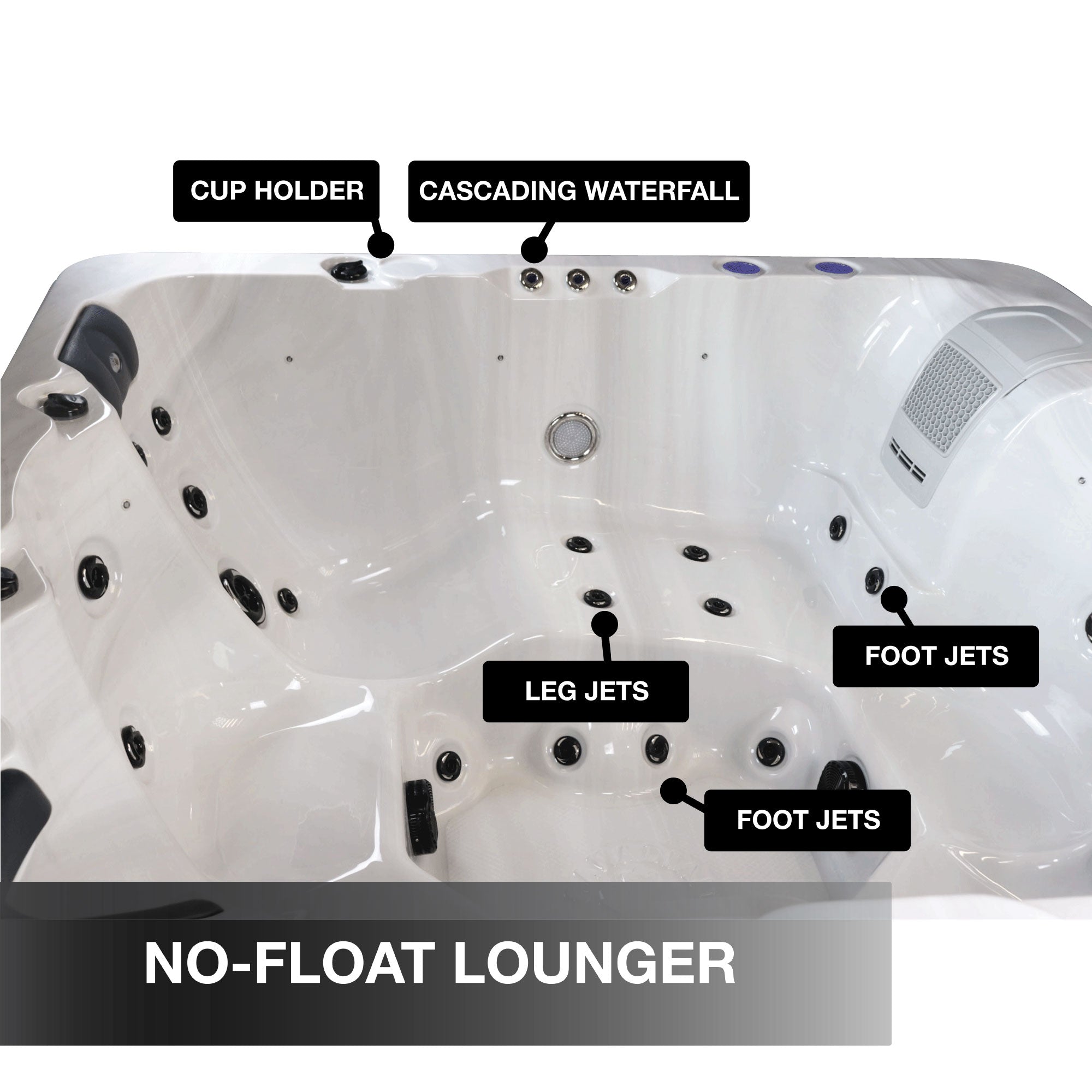 LYS6000 6-Person 46-Jet Hot Tub with Lounger