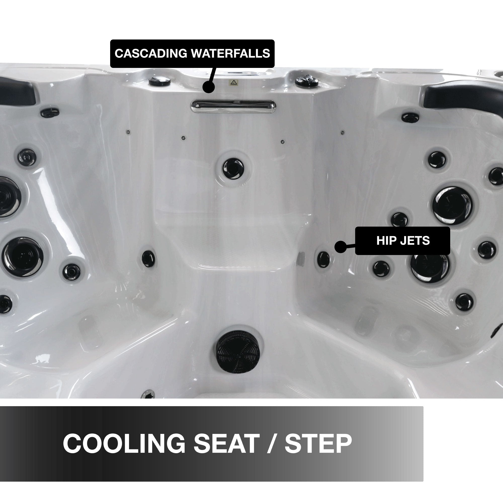 LYS6000 6-Person 46-Jet Hot Tub with Lounger