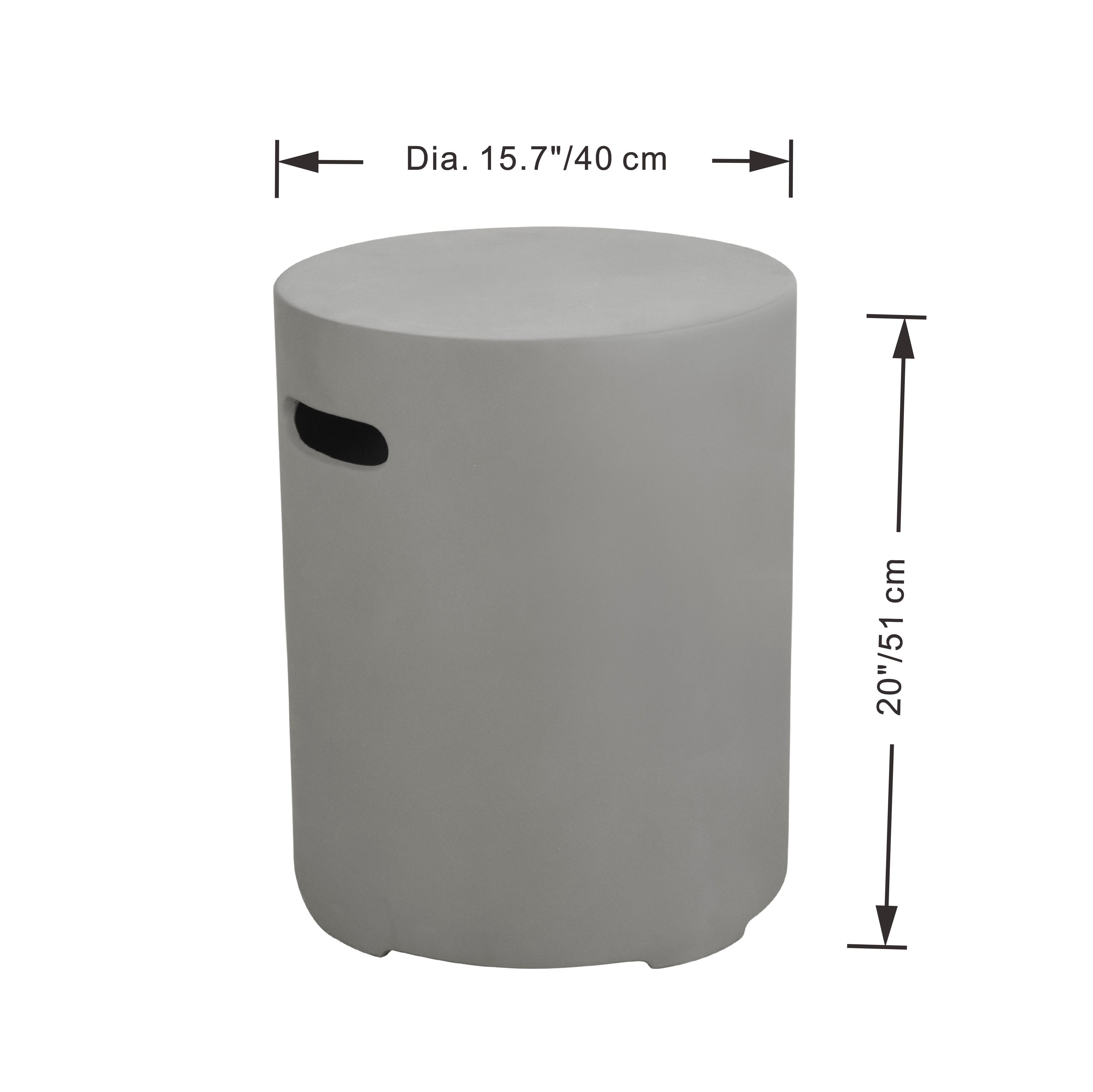 Round Propane Tank Cover in Light Gray