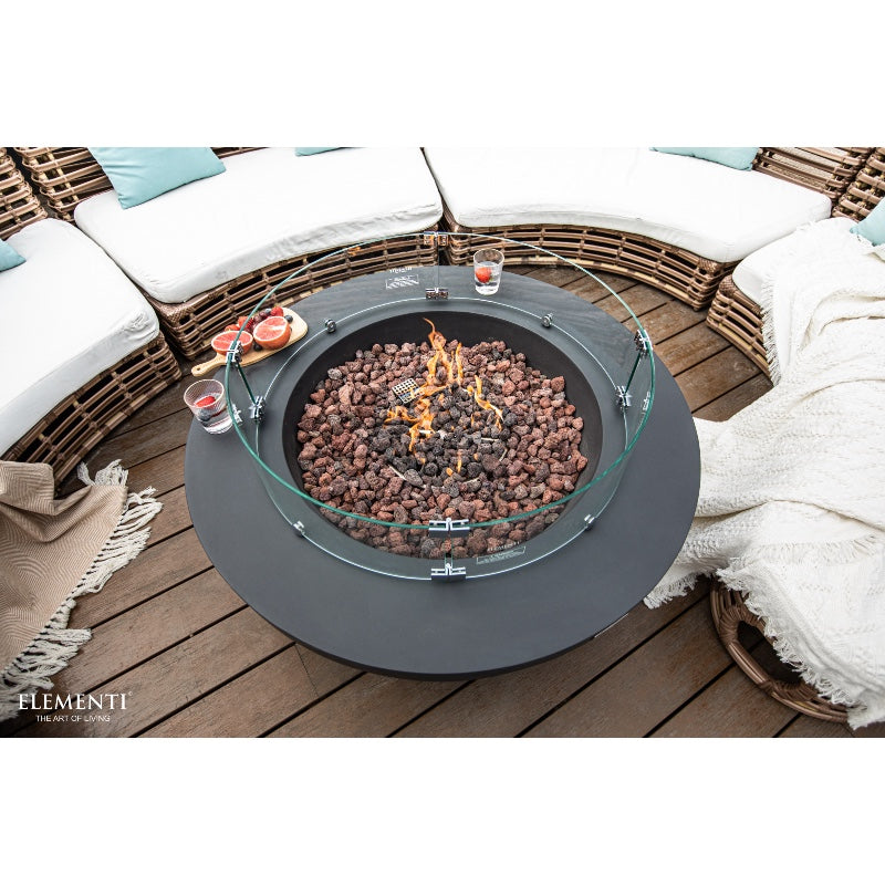 Lunar Bowl Propane Fire Table in Dark Gray