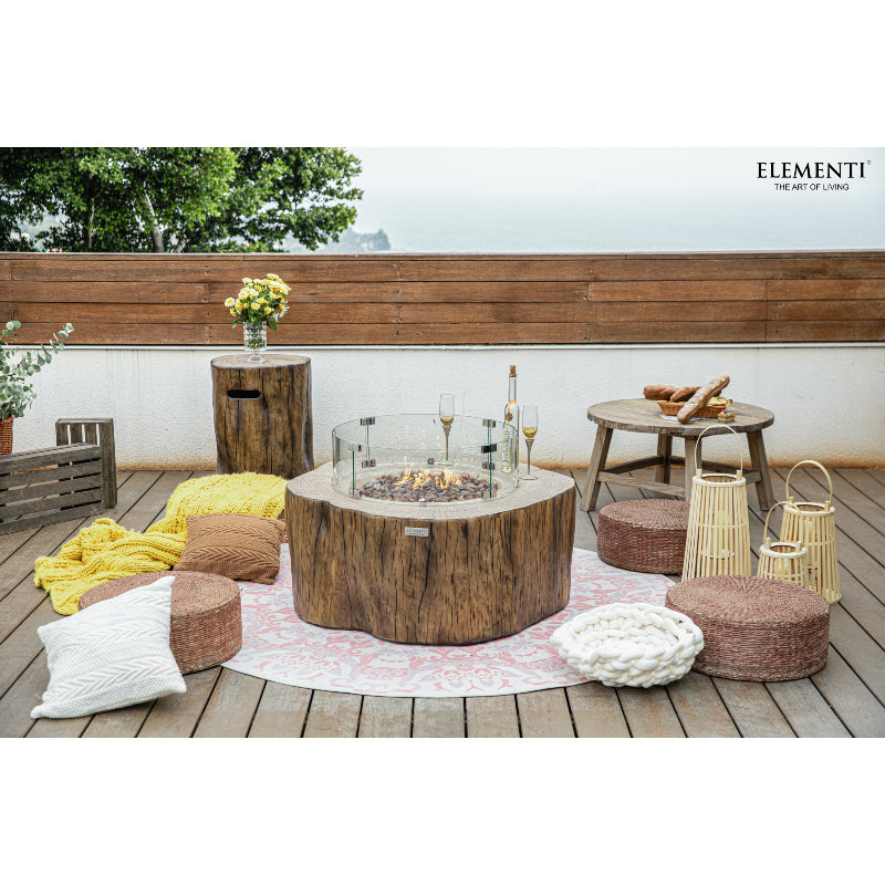 Manchester Propane Fire Table in Red Wood