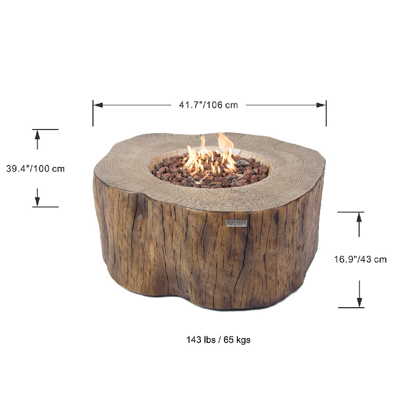 Manchester Propane Fire Table in Red Wood