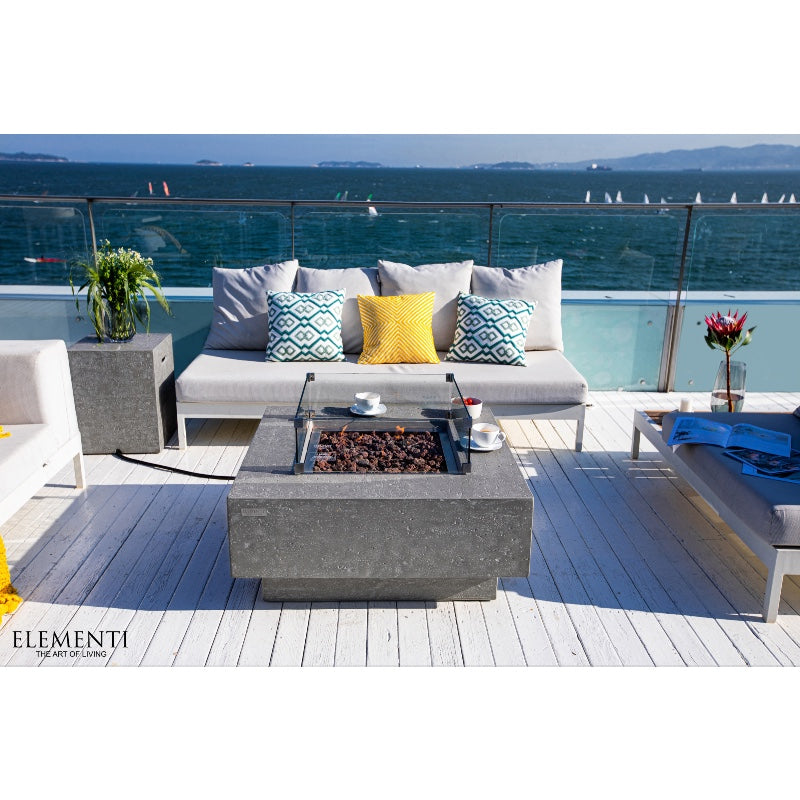 Manhattan Propane Fire Table in Light Gray