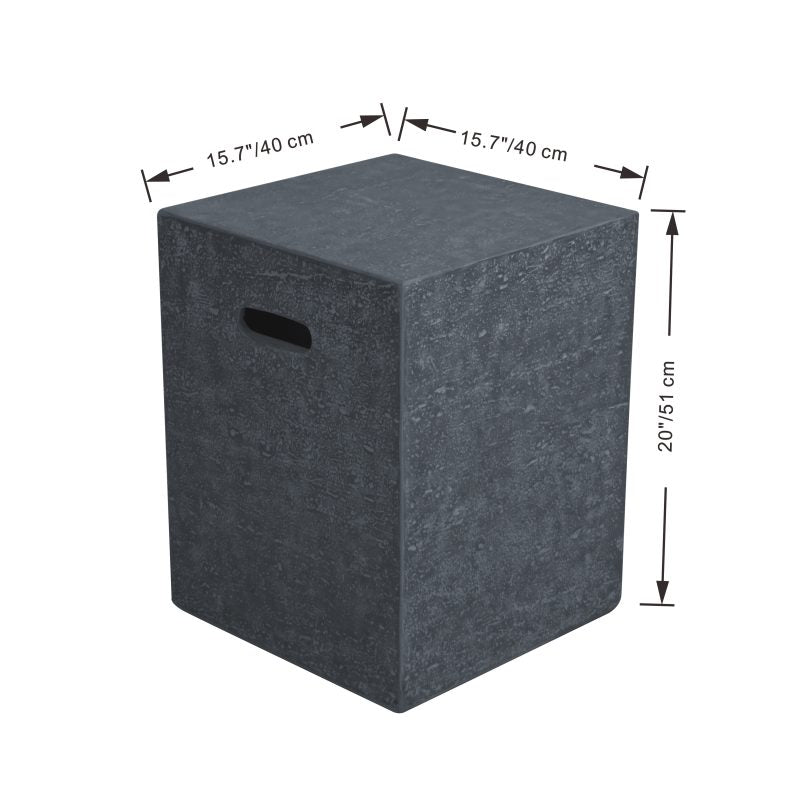 Square Propane Tank Cover in Dark Gray