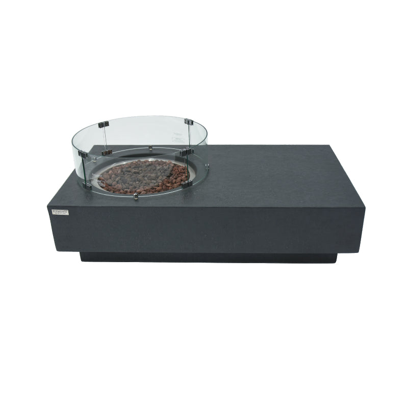 Metropolis Propane Fire Table in Dark Gray