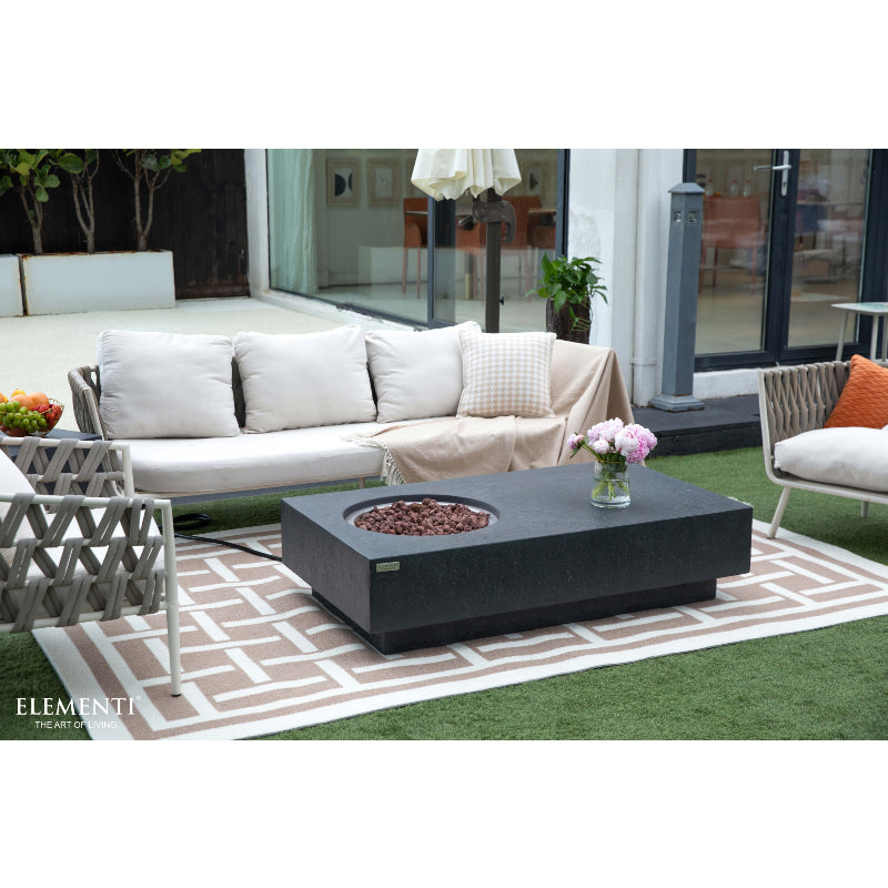 Metropolis Propane Fire Table in Dark Gray