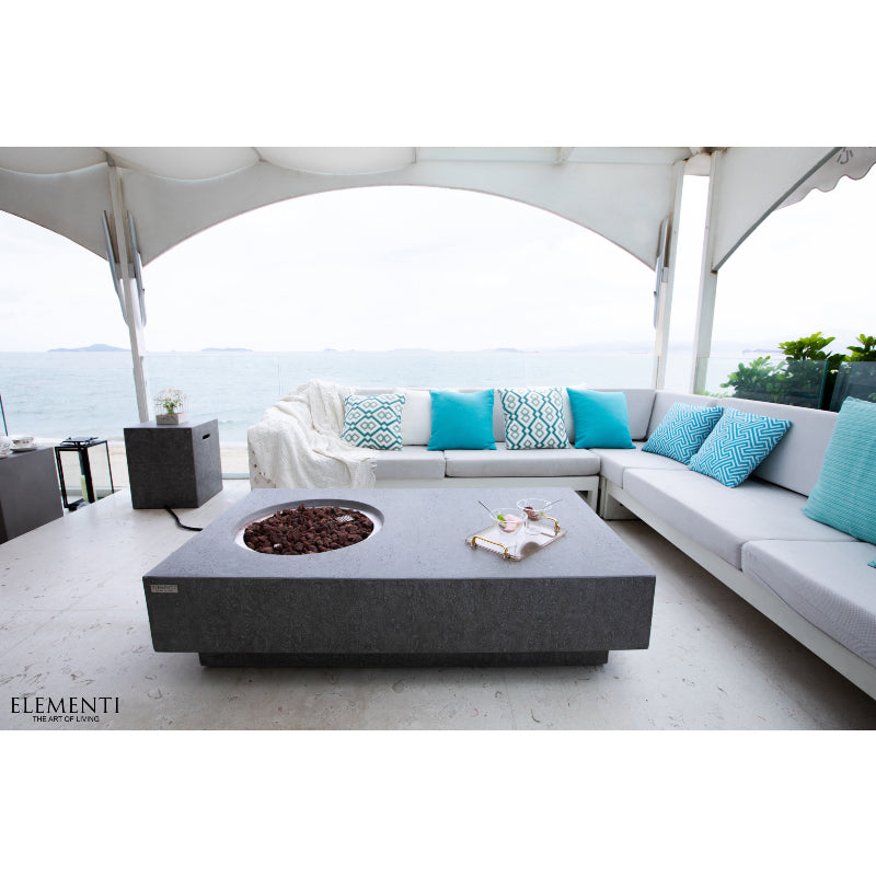 Metropolis Propane Fire Table in Light Gray