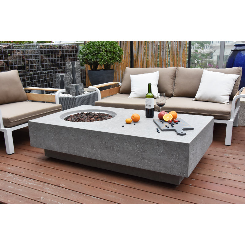 Metropolis Propane Fire Table in Light Gray