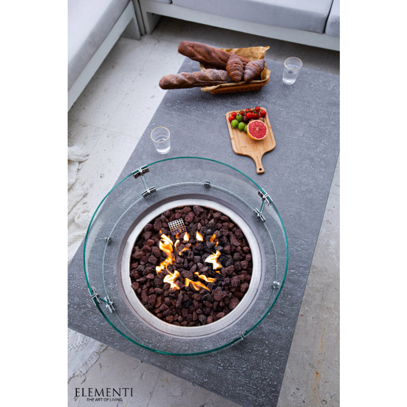 Metropolis Propane Fire Table in Light Gray