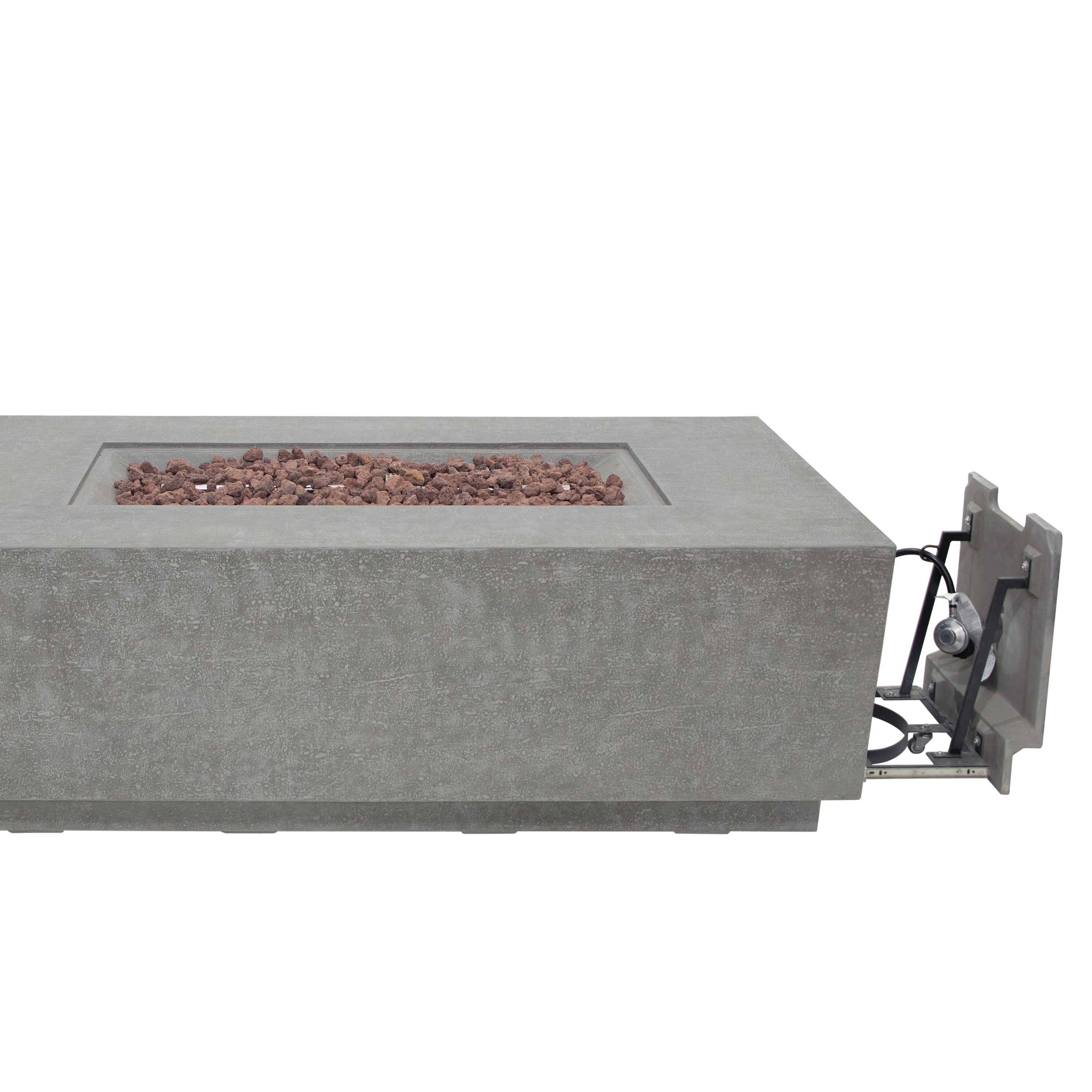 Andes Fire Table with Hidden Propane Tank in Light Gray