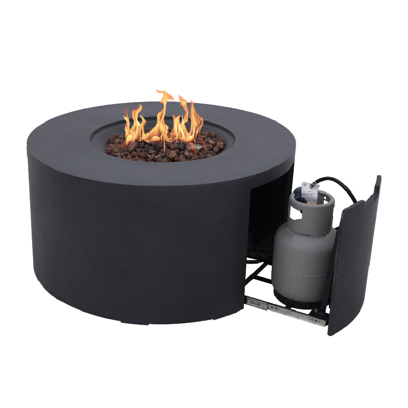Pacaya Fire Table with Hidden Propane Tank in Dark Gray