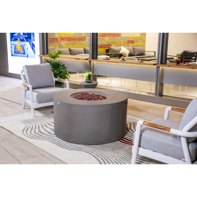 Pacaya Fire Table with Hidden Propane Tank in Light Gray