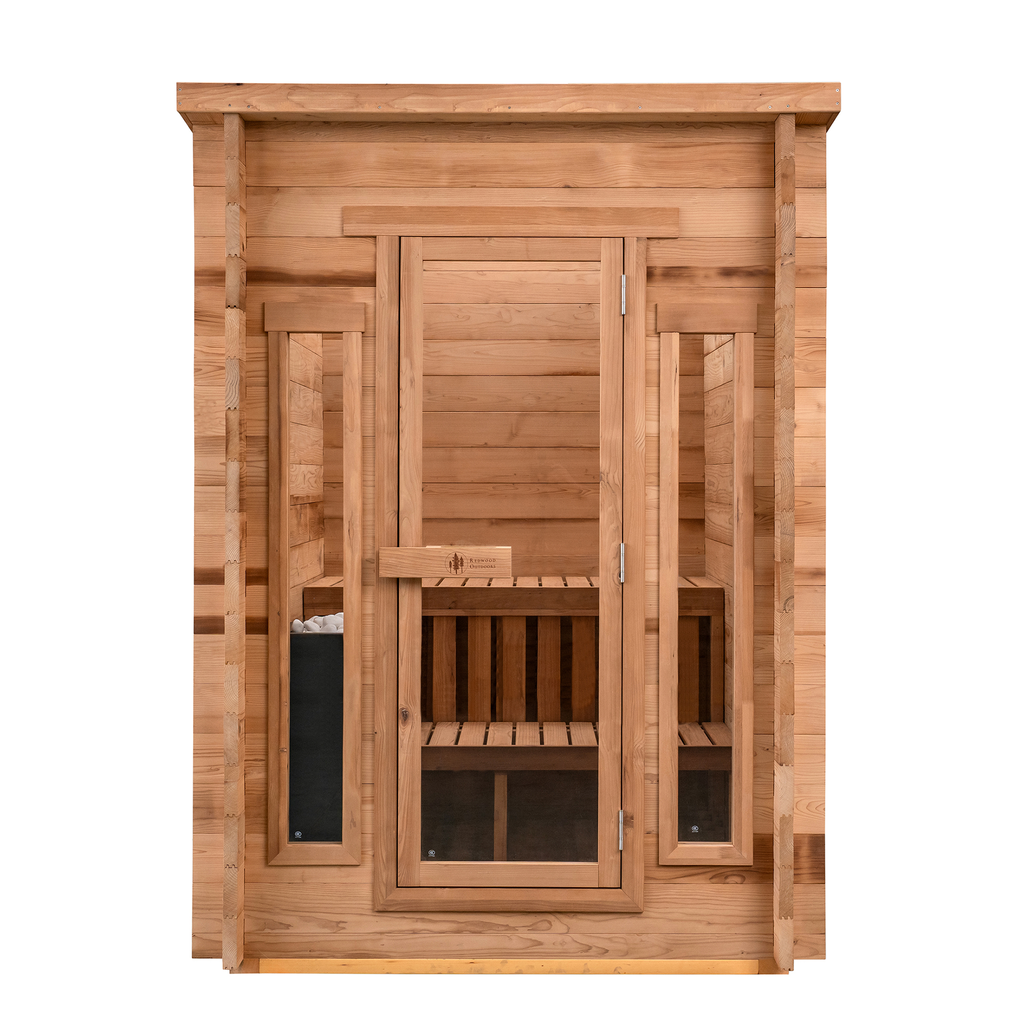 Cabin Canadian Thermowood Outdoor Sauna (4-Person) with Harvia Spirit WiFi 8kW Heater