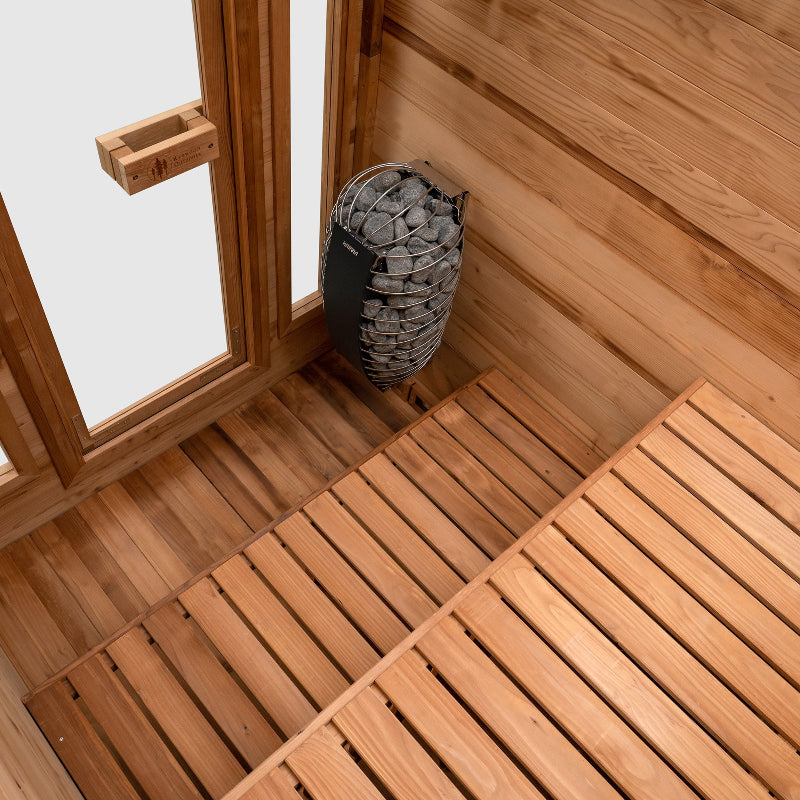 Cabin Outdoor Sauna - 4 Person w/ Harvia Spirit Wi-Fi 8kW Heater