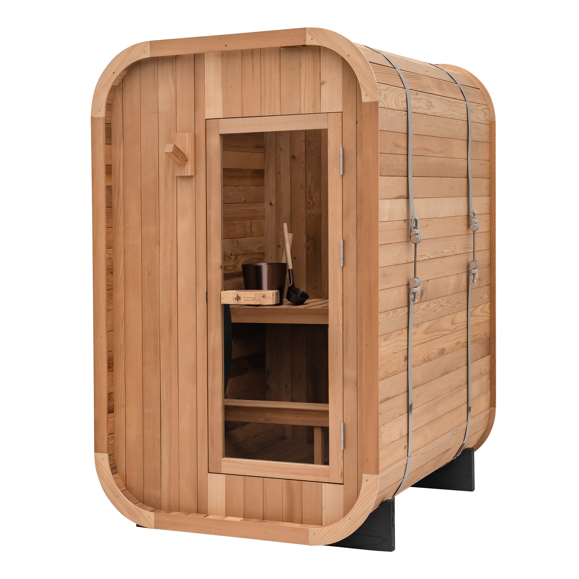 Duo Canadian Thermowood Outdoor Sauna (2-Person) with Harvia Spirit WiFi 8KW Heater