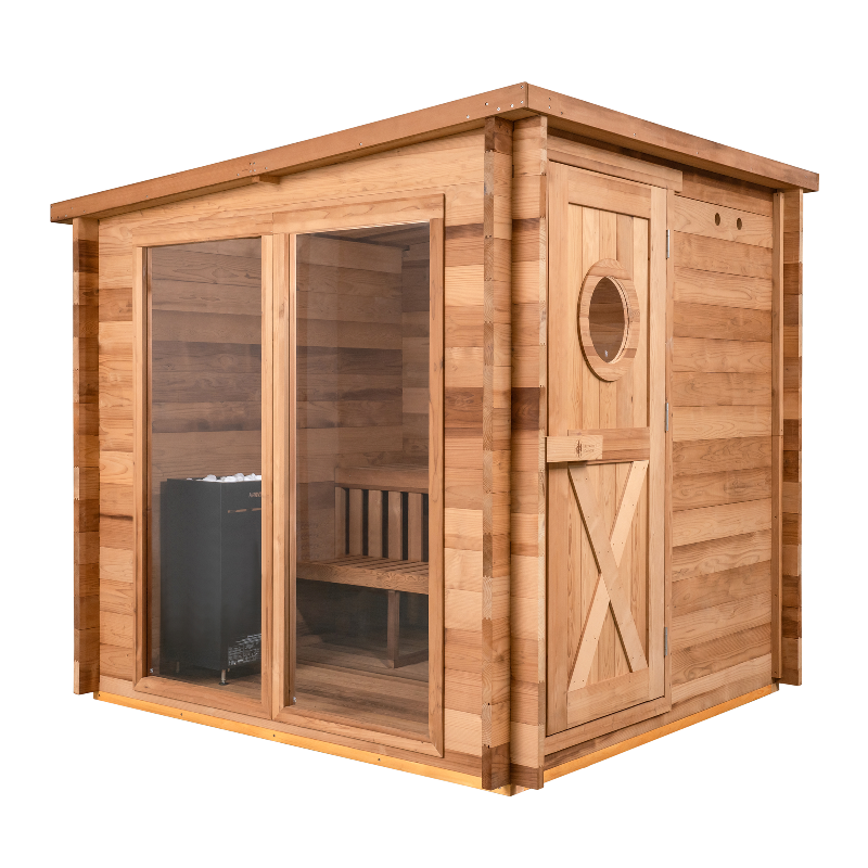 Garden Canadian Thermowood Outdoor Sauna (8-Person) with Harvia KIP 8kW Heater
