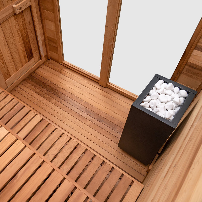 Garden Canadian Thermowood Outdoor Sauna (8-Person) with Harvia KIP 8kW Heater