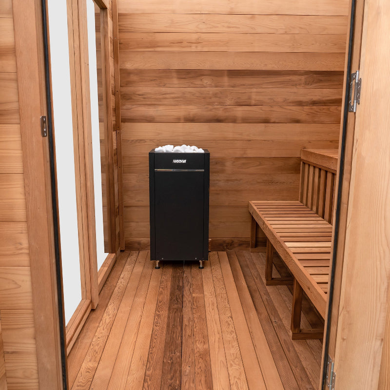 Garden Canadian Thermowood Outdoor Sauna (8-Person) with Harvia KIP 8kW Heater