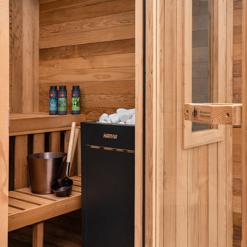 Summit Canadian Thermowood Outdoor Sauna (6-Person) with Harvia KIP 8kW Heater