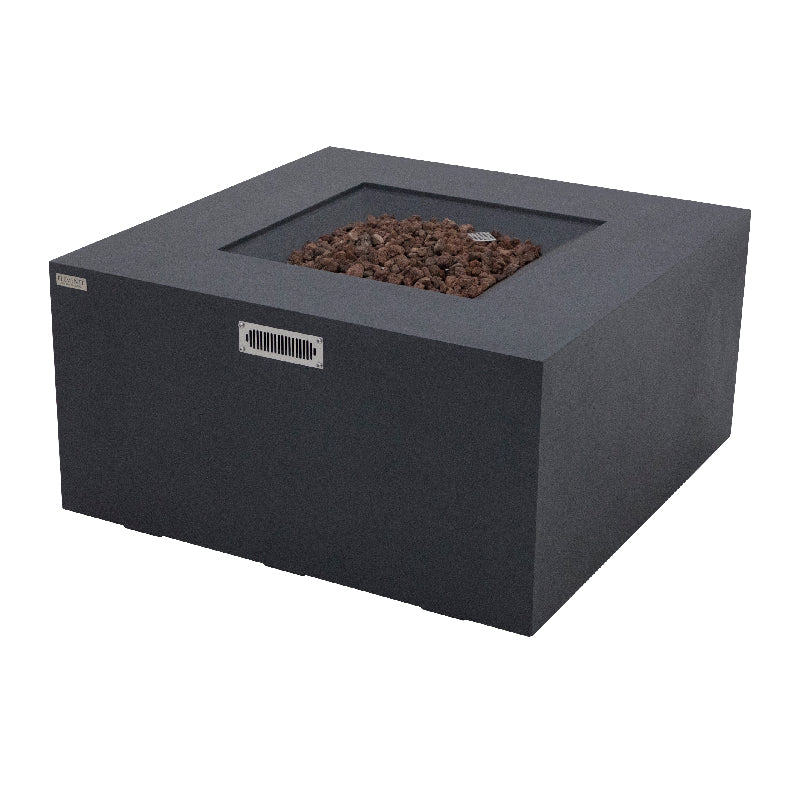 Rocky Fire Table with Hidden Propane Tank in Dark Gray