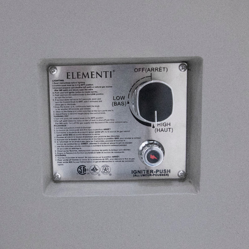 Rocky Fire Table with Hidden Propane Tank in Light Gray