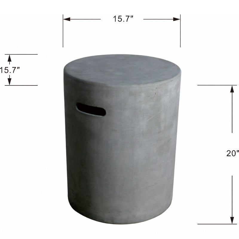 Round Propane Tank Cover in Light Gray