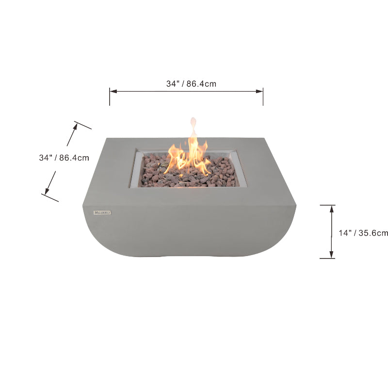 Westport Propane Fire Table in Light Gray