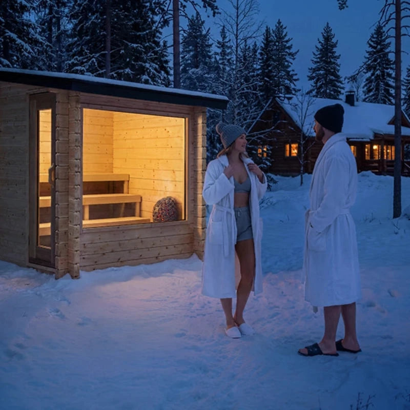 Canadian Timber Avalon Cedar Outdoor Sauna (3-4 Person) with Harvia 8kW Heater