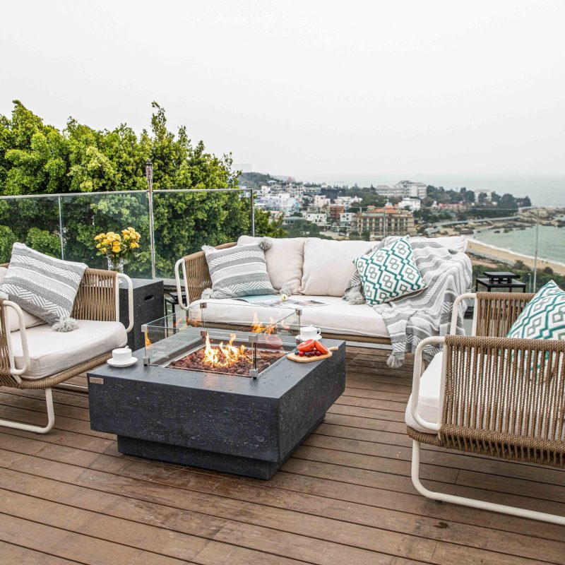 Manhattan Propane Fire Table in Dark Gray