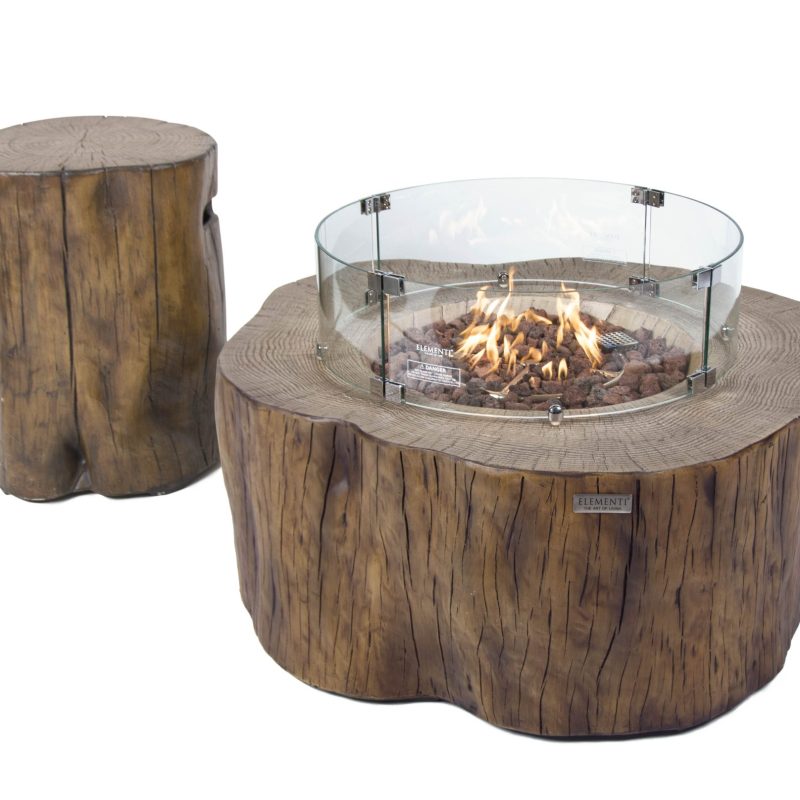 Manchester Propane Fire Table in Red Wood