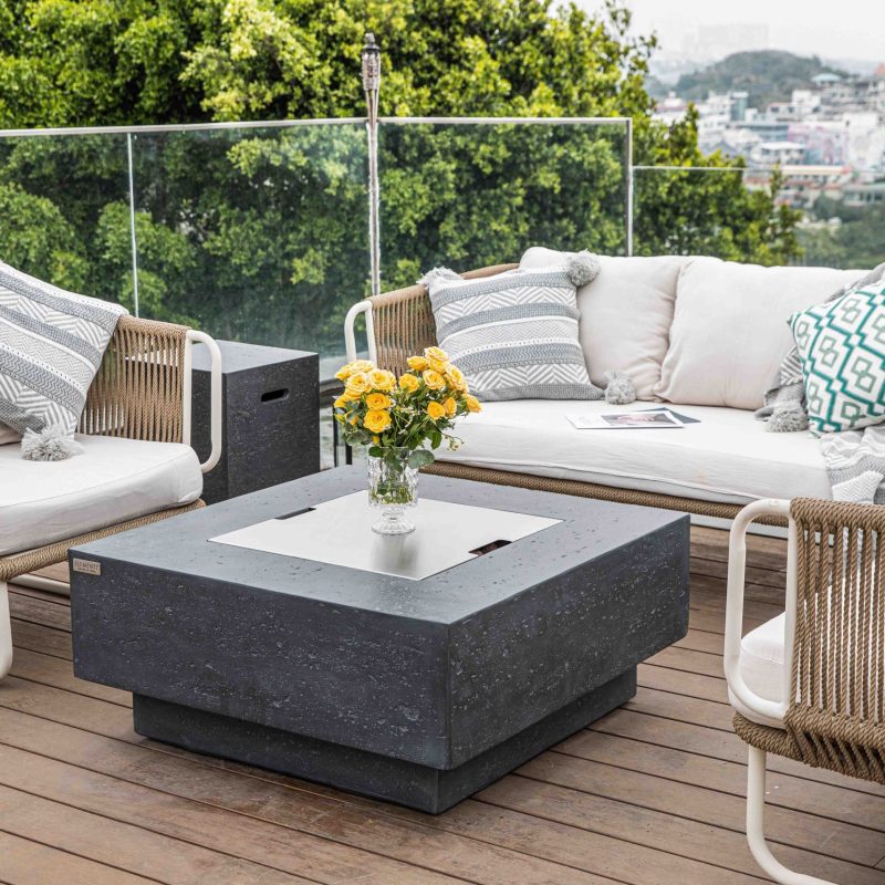 Manhattan Propane Fire Table in Dark Gray