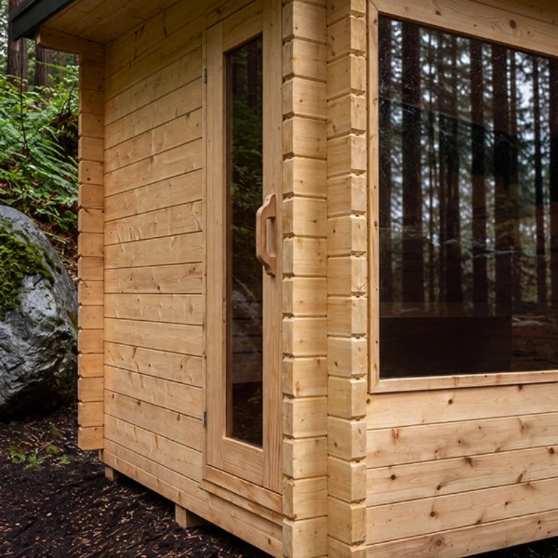 Canadian Timber Avalon Cedar Outdoor Sauna (3-4 Person) with Harvia 8kW Heater