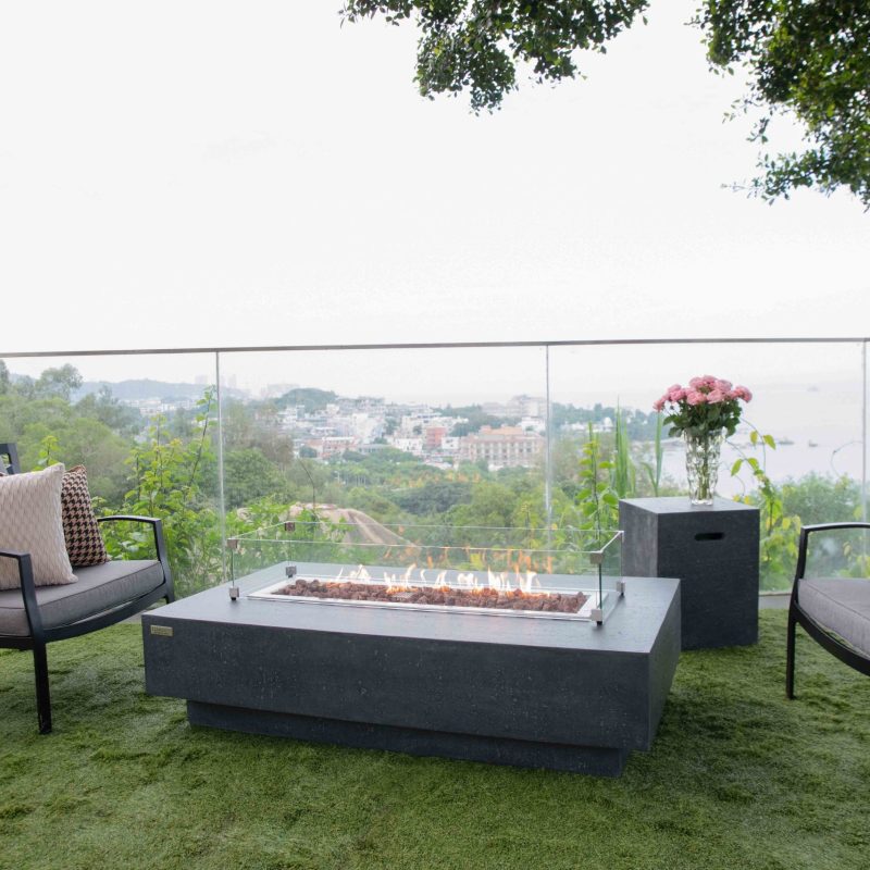 Hampton Propane Fire Table in Dark Gray